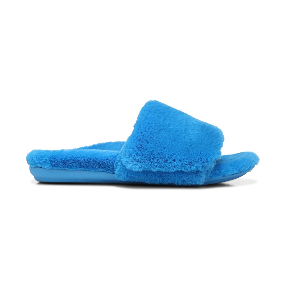 Zapatilla De Peluche Vionic Dream Azul Atómico De Peluche
