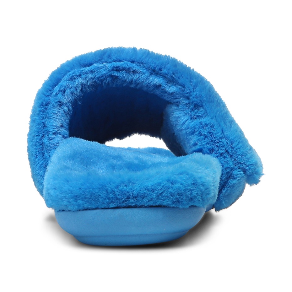 Zapatilla De Peluche Vionic Dream Azul Atómico De Peluche
