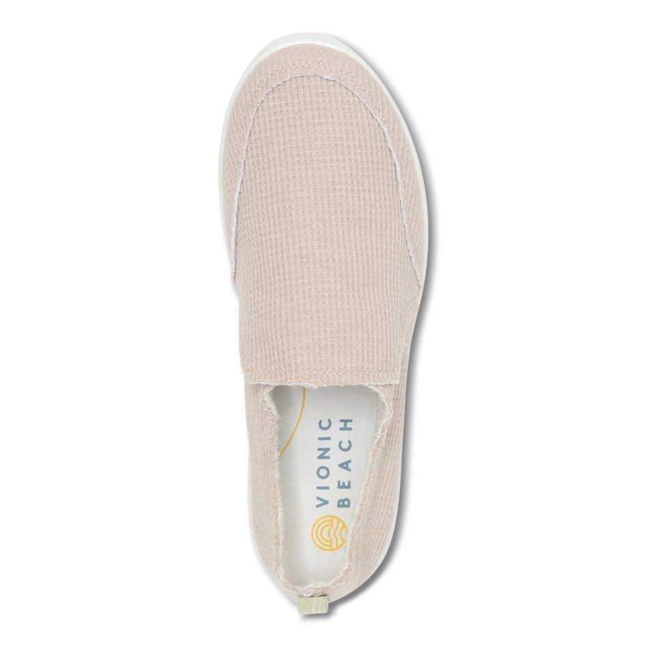 Zapatilla Sin Cordones Vionic Cream Knit Beach Malibu Tejido Waffle