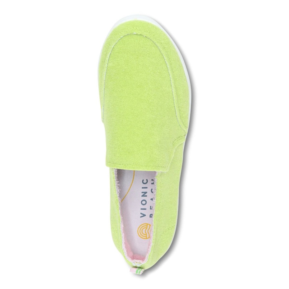 Zapatilla Sin Cordones Vionic Lime Terry Beach Malibu Terry