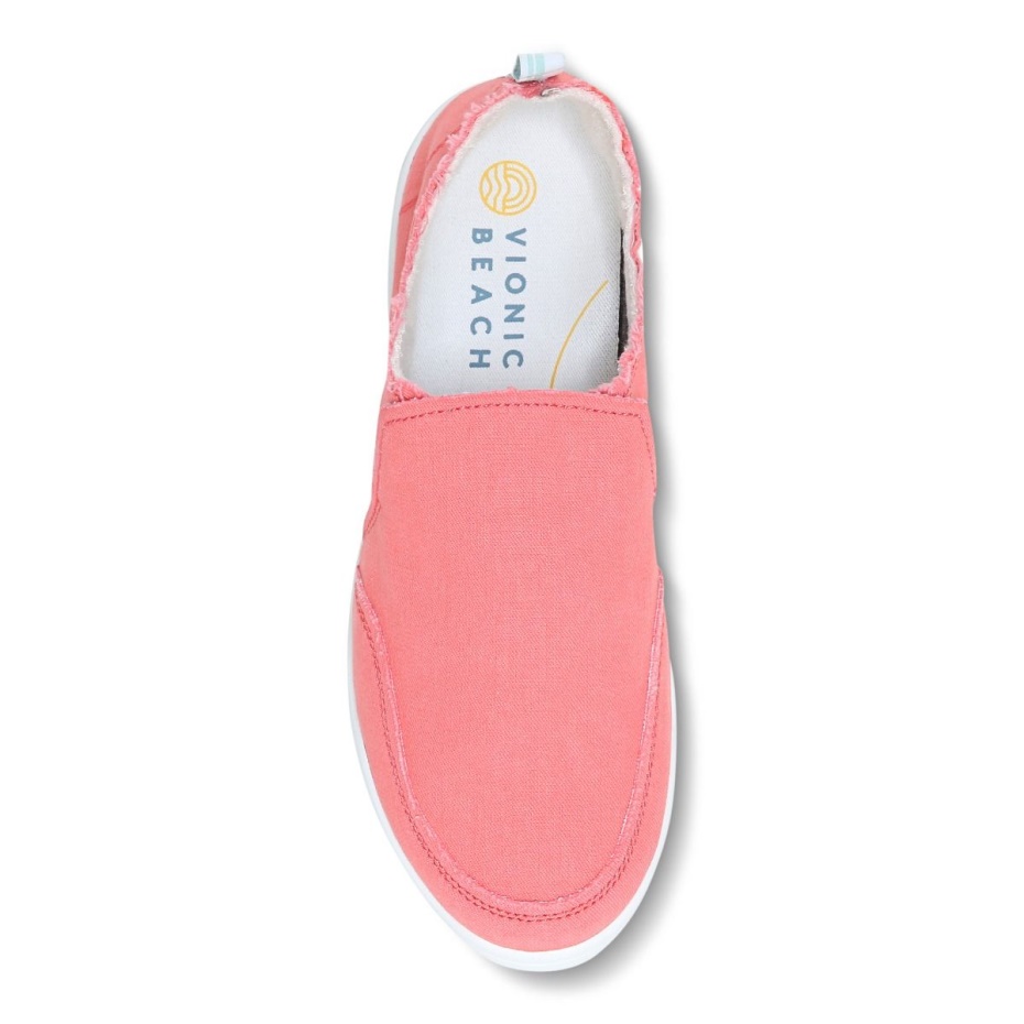 Zapatillas Vionic Beach Malibu Slip On Lona Lona Coral Marino