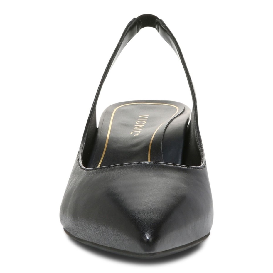 Ziva Tacón Gatito Cuero Negro Vionic