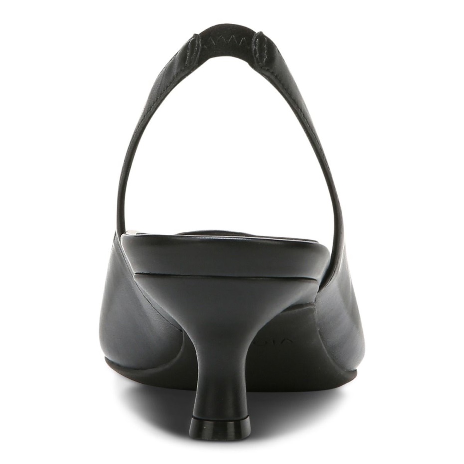 Ziva Tacón Gatito Cuero Negro Vionic