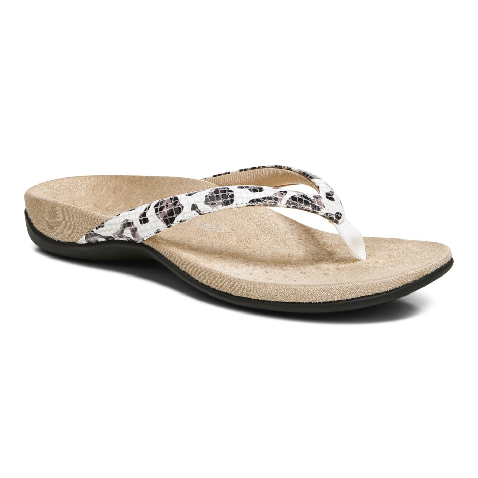 Sandalia Con Puntera Dillon De Leopardo Blanco Vionic