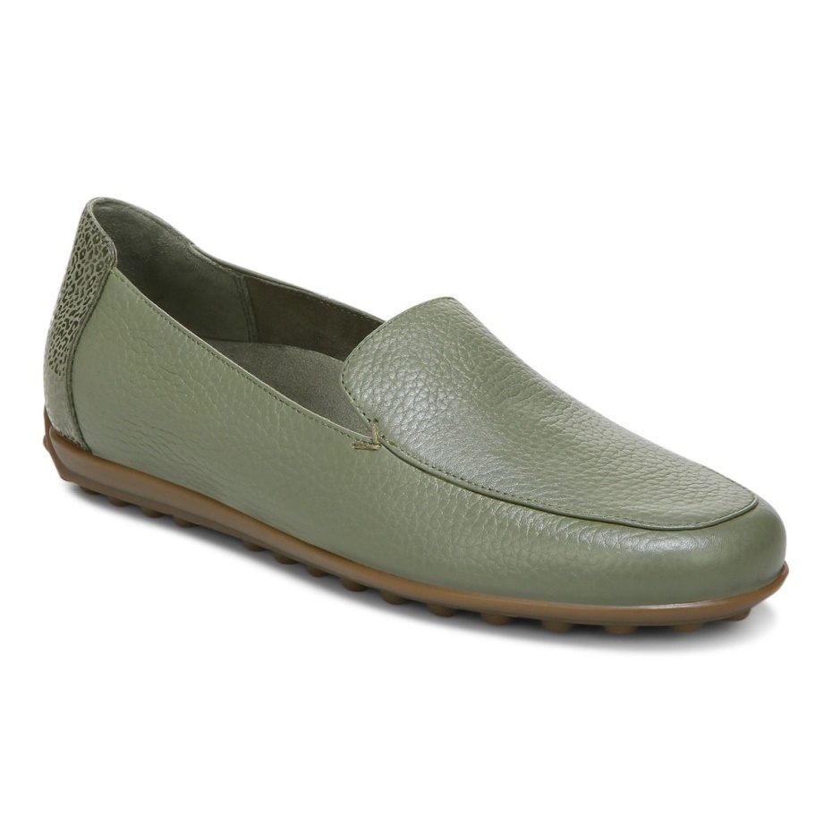 Mocasín Elora Cuero Verde Militar Vionic