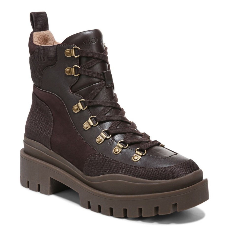 Bota Jaxen Vionic Chocolate Cuero Textil