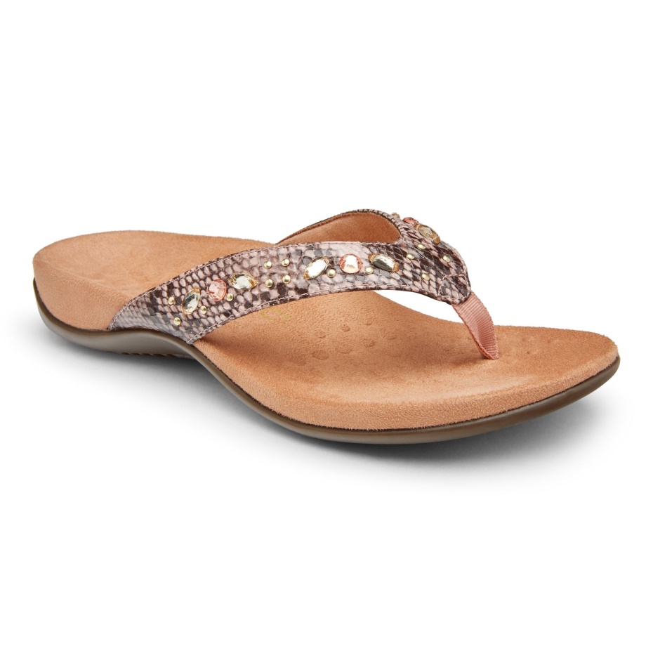 Sandalia Vionic Camelia Serpiente Lucia Toe Post