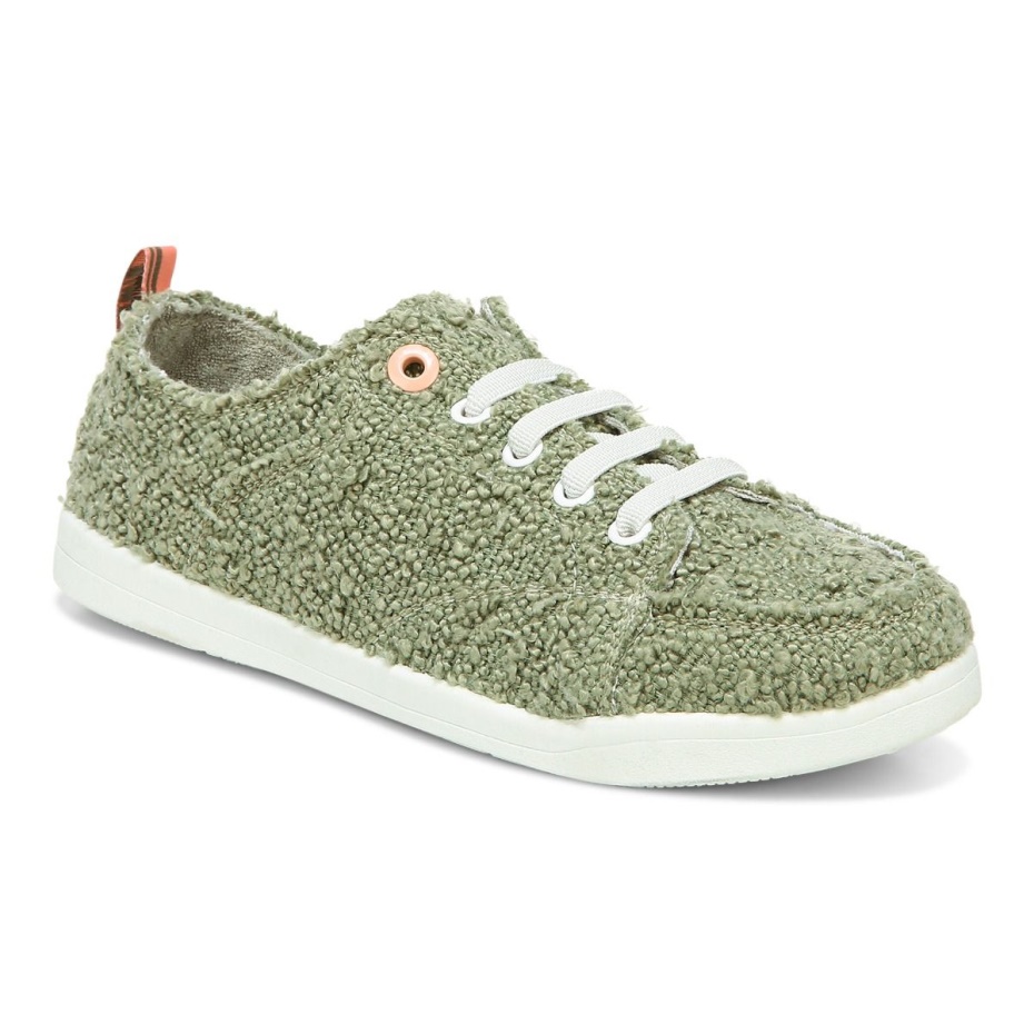 Zapatilla Casual Playa Pismo: Boucle Vionic Ejército Verde Boucle