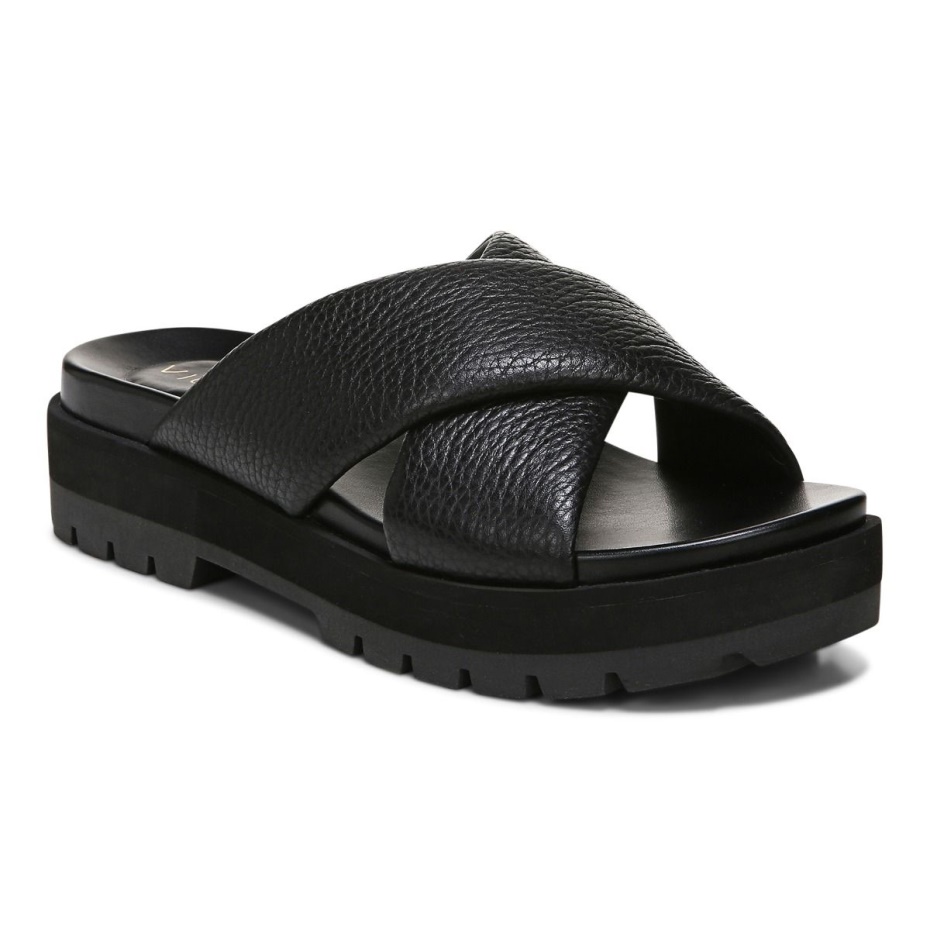 Vesta Flatform Lug Sandalia Vionic Negro