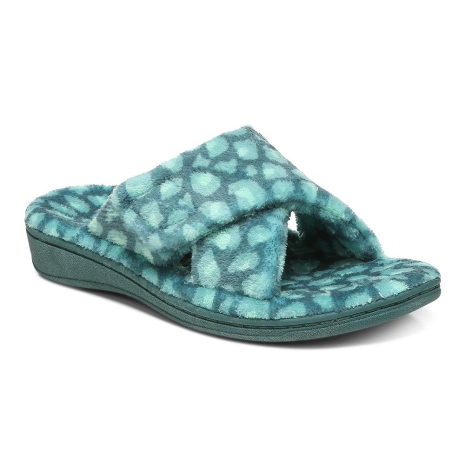 Vionic Relax Zapatilla Ramillete Leopardo Verde
