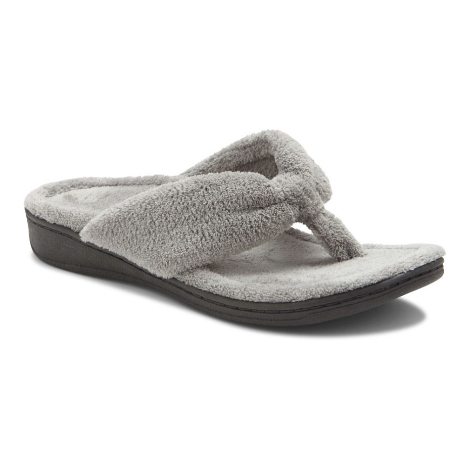 Pantufla Gris Claro Gracie Toe Post Vionic