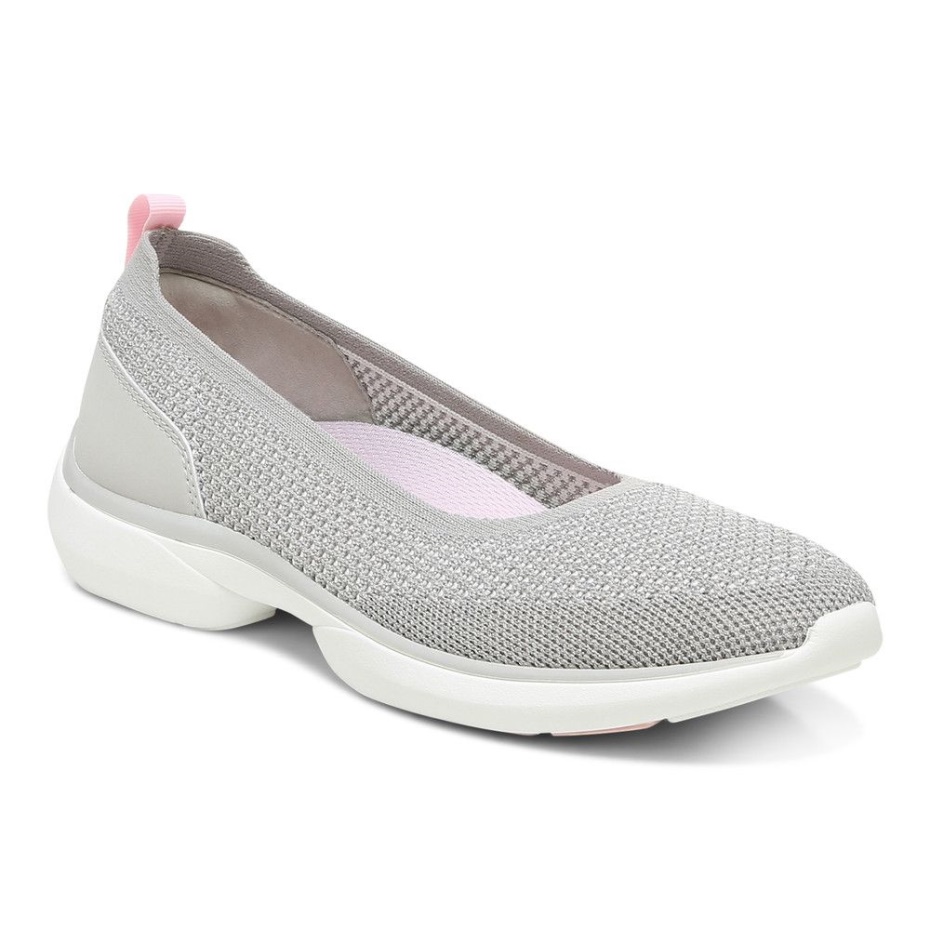 Zapatillas Sin Cordones Kalie Vionic Gris Metalizado
