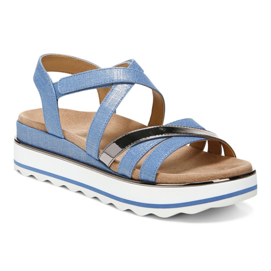 Sandalia Vionic Kelly's Flatform Azul Vallarta