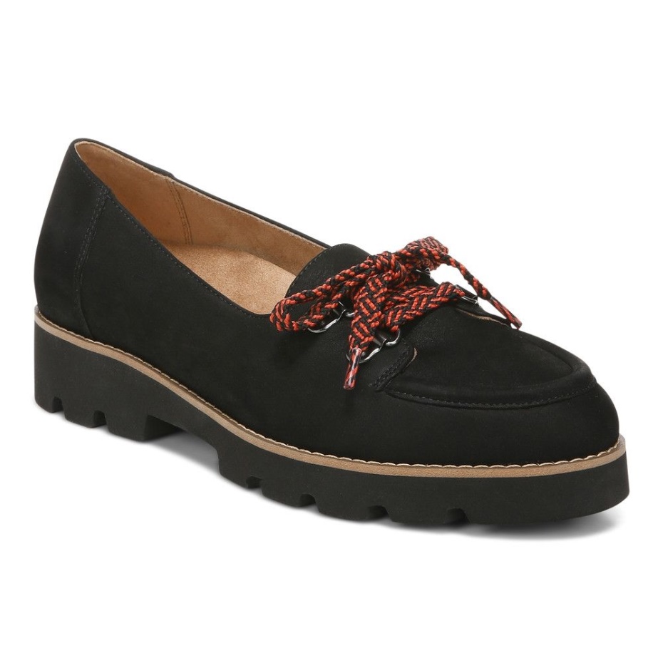Mocasines Teagan Con Cordones Negro Vionic