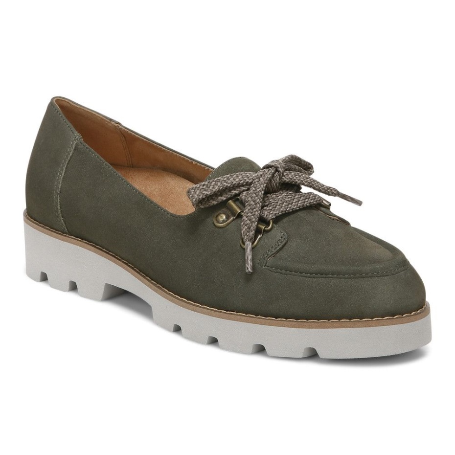 Mocasín Vionic Teagan Con Cordones Verde Oliva